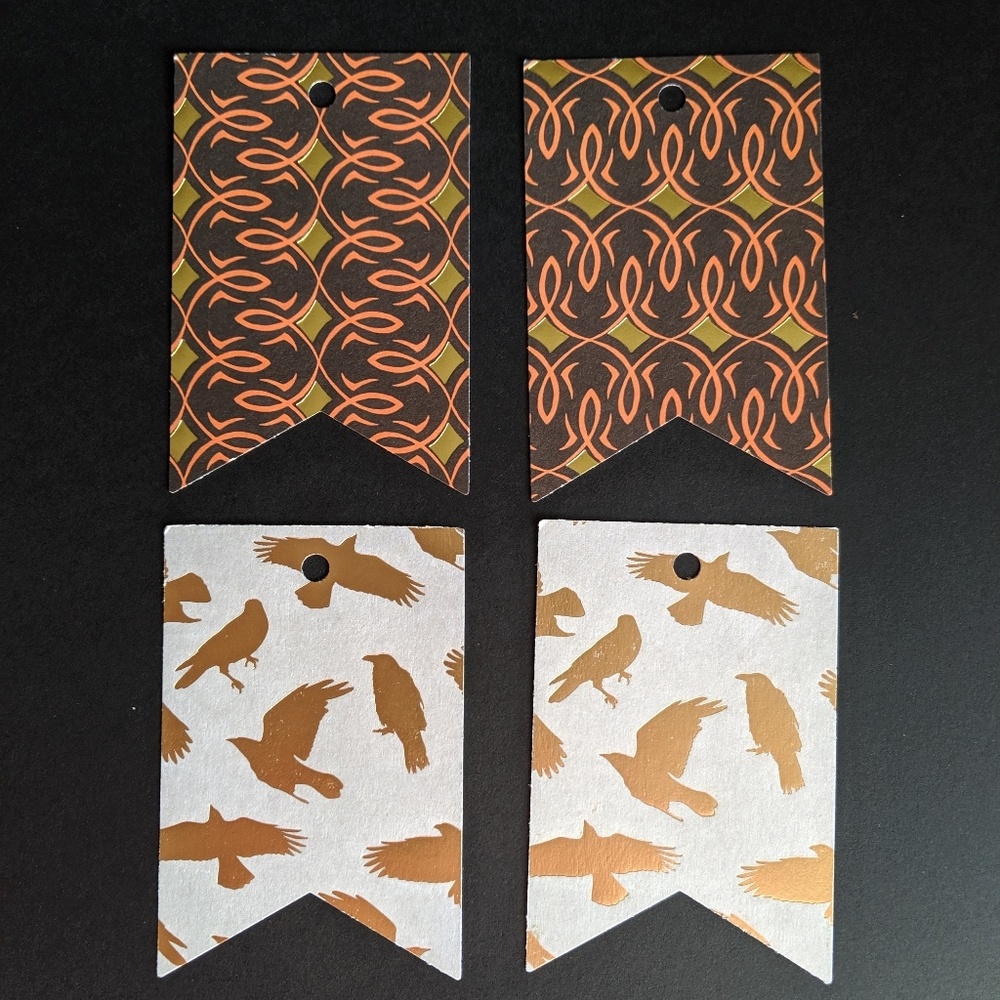 Raven Print Tags w/Foil - Set of 20, Two Patterns